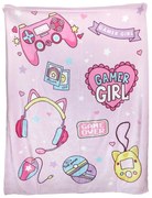 Gamer Girl coral fleece polár takaró 130x170cm