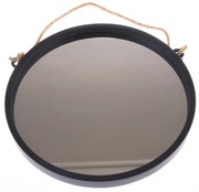 Műanyag akasztótükör Embellir fekete, átmérő 48 cm, 48 cm átmérőjű