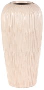 Kerámia váza lekerekített, fehér-bézs, 17 x 17 x34 cm, 34 cm