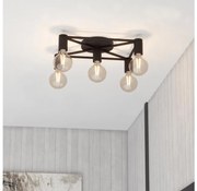 Eglo 43721 - Mennyezeti lámpa SPEKE 5xE27/40W/230V fekete