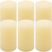 Rusztikus  gyertya készlet 11,5 cm Ø 6,8 cm 6 db krém