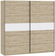 BERNO 200 cm Gardróbszekrény Tölgy/Fehér Színben