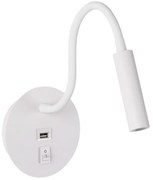 Brilagi - LED Rugalmas fali lámpa USB porttal MAYA LED/3W/230V fehér
