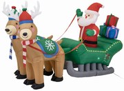 Felfújható karácsonyi dekoráció - Mikulás szánnal