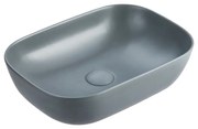 Eros SMILE 3 - PULTRA ültethető - Top Counter - porcelán mosdó - MATT SZÜRKE - 46,5 x 32,5 x 13 cm