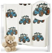 Bellatex Ella Traktor kék gyermek takaró, 100 x150 cm