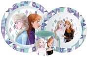 Disney Jégvarázs Ice Magic étkészlet, micro műanyag szett bögrével 350 ml