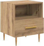 vidaXL Éjjeli asztal fiókkal Barna 40 x 35 x 47,5 cm Faanyag