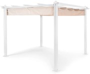 Pantheon, pergola, négyzet alakú alumínium cső, 3 × 3 m, 4 sarokoszlop, vízálló