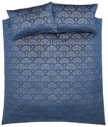 Kék kétszemélyes ágyneműhuzat 200x200 cm Art Deco Pearl - Catherine Lansfield