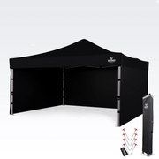 Alumínium promó sátor 4x4 m ALU EXCLUSIVE – 3 oldalfal, HEX 45 mm - plusz 3 oldalfal - Fekete