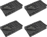 vidaXL Csúszásgátló műszőrme takaró Olite 4 pcs Sötétszürke Poliészter