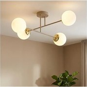 Brilagi - Felületre szerelhető csillár MILO ECRU 4xE27/60W/230V, bézs/arany
