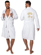 Fürdőköpeny férfi King fehér galléros S/M