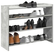 betonszürke szerelt fa cipőtartó 80x25x62 cm