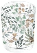 Karácsonyi üveg mécsestartó 5,5x6 cm Collection of Leaves