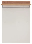 Fehér-natúr színű fogas panel tölgyfa dekorral Topix – Germania