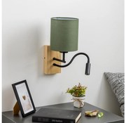 Brilagi - LED Fali lámpa NUBILA WOOD 1xE27/25W/230V + LED/3W tölgy/zöld