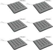 Outsunny 6 darabos kertiszék párna szett, párnázott kültéri párnák, kiváló kényelem, méretek: 40L x 40W cm, Szürke | Aosom