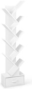 10 szintes könyvespolc fehér