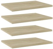 4 db sonoma tölgy színű szerelt fa könyvespolc 40 x 30 x 1,5 cm