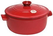 Flame piros kerámia kerek lábas fedővel, ⌀ 27 cm - Emile Henry