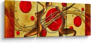 Absztrakt kép két nővel (órával) (90x30 cm)
