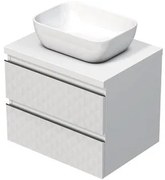 Fürdőszobaszekrény fedőlemezzel SAT Cube Way 60x47,5x46 cm fehér matt CUBE3D46602ZBKD