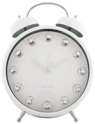 Karlsson 6019WH dizájner asztali óra/ébresztőórafehér, átmérő: 30 cm