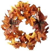 Őszi levelekből készült koszorú, 30 cm