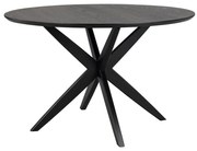 Kerek étkezőasztal tölgyfa dekoros asztallappal 120x120 cm Calverton - Rowico