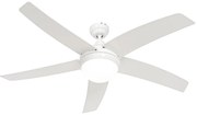 Okos mennyezeti ventilátor fehér fa mintával 132 cm LED-del, fényerőszabályzóval és távirányítóval - Cool