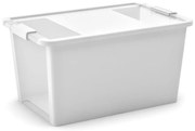 Fehér fedeles műanyag tárolódoboz 55x35x28 cm Bi-Box L – KIS