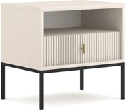 Éjjeliszekrény bordázott kivitelben, kasmír színben MARCOS