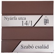 Fém postaláda, gravírozott felirattal, barna &quot;5&quot;