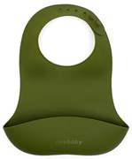 New Baby szilikon előke olívazöld színben