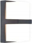 Kültéri fali lámpa téglalap alakú szürke Led meleg szín teraszra IP54 Lutec