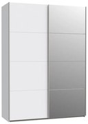 KARO gardróbszekrény tükörrel, 150x210 cm, fehér