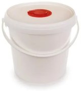 Vödör szöszmentes törlőkendő adagolásához, visszazárható fedéllel, 6,5 l, fehér (KHH896)