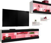 Rtv bútor szett Tivoli SET3 Fehér/Fekete, Rgb LED-ek
