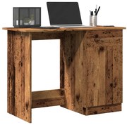 antik fa színű szerelt fa íróasztal 100 x 50 x 76 cm