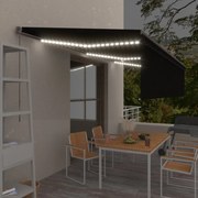 antracitszürke kihúzható LED-es napellenző redőnnyel 6 x 3 m