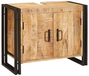 Fürdőszobai mosdószekrény 71 x 33 x 58 cm Tömör mangófa és vas