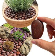 Piros Polírozott Kerti Takaró 2-4cm Természetes Görög Kő 2KG