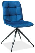 Texo Velvet étkezőszék, kék / fekete