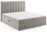 Szürke boxspring ágy tárolóhellyel 180x200 cm Gina – Milo Casa