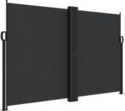 vidaXL fekete behúzható oldalsó napellenző 160 x 1000 cm