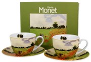 Porcelán csésze + ajl 270 ml 2 személyes dobozban Monet Pipacsmező