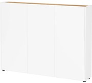 Fehér szekrény tölgyfa dekorral 138x105x25 cm Libbiano – Germania