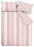 Rózsaszín egyszemélyes flanel ágyneműhuzat 135x200 cm Stripe – Catherine Lansfield